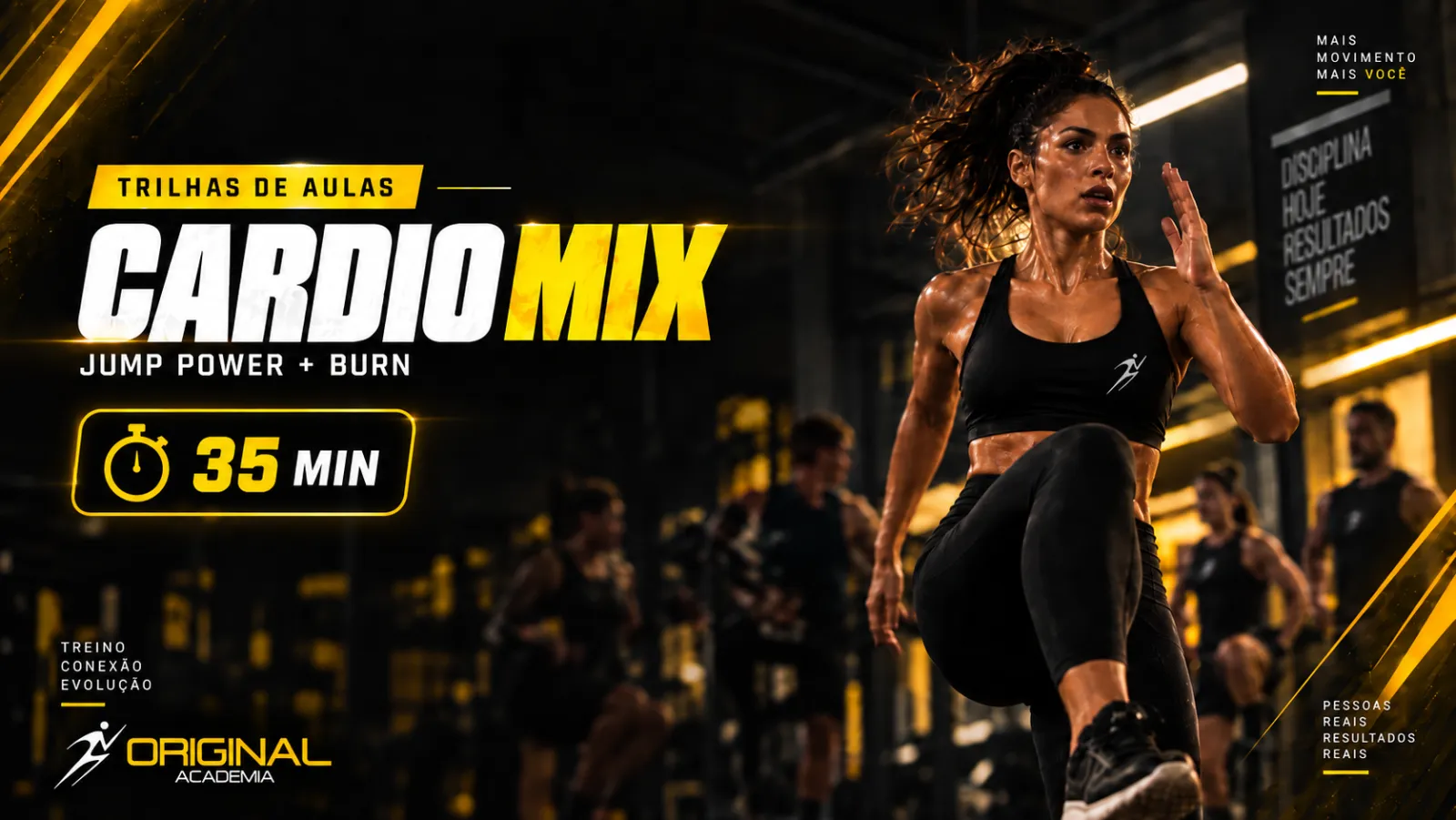 Trilha CARDIO MIX: Jump Power + Burn, 35 minutos