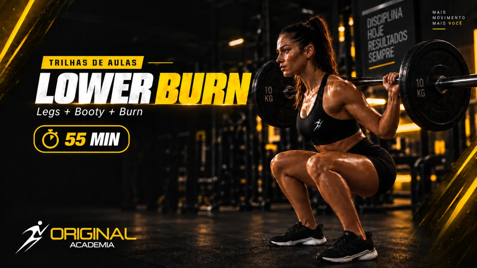 Trilha LOWER BURN: Legs + Booty + Burn, 55 minutos