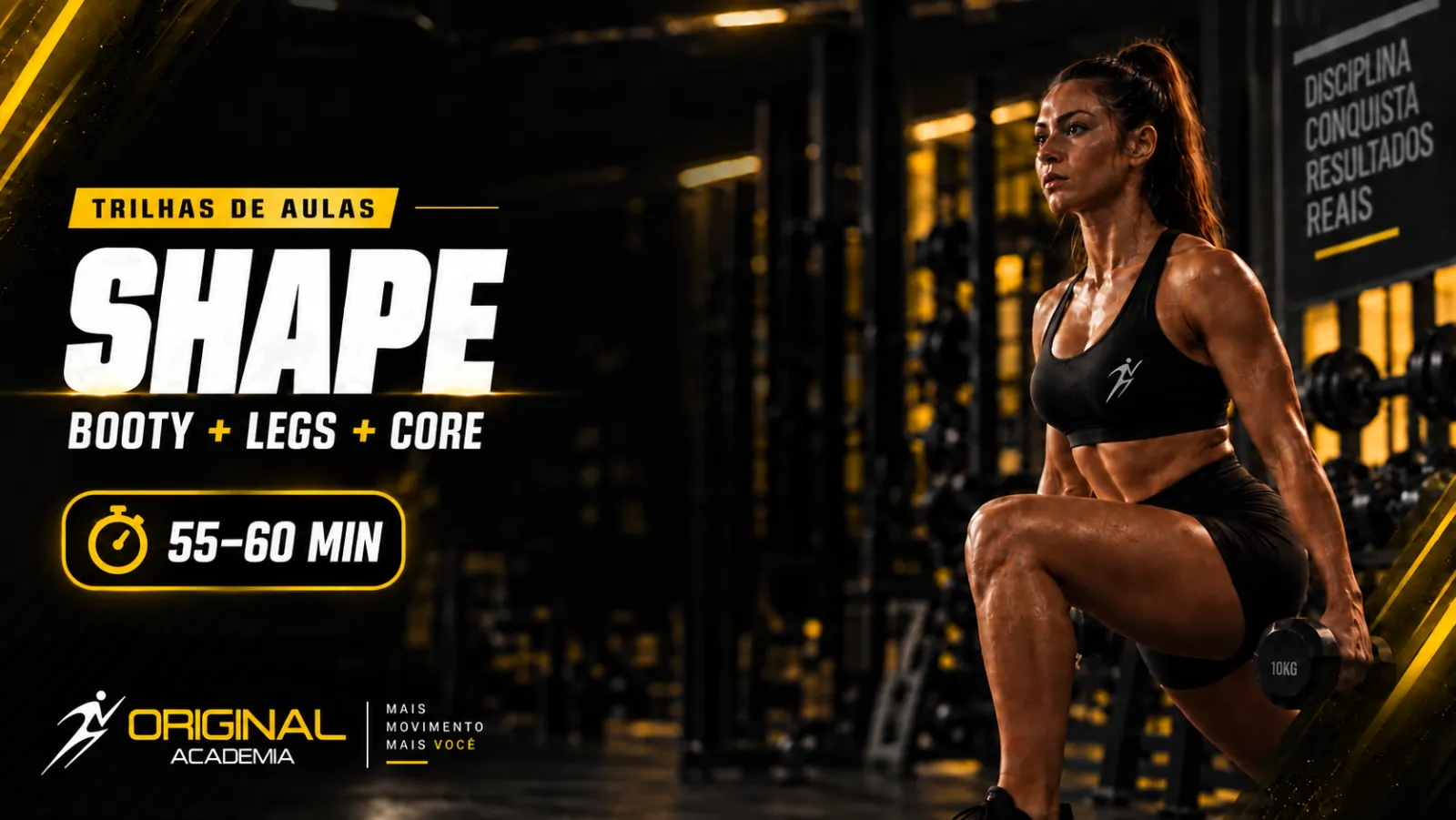 Trilha SHAPE: Booty + Legs + Core, 55 minutos